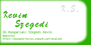 kevin szegedi business card